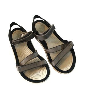 CROCS Black and Gray Adjustable Sandals